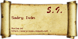 Saáry Iván névjegykártya